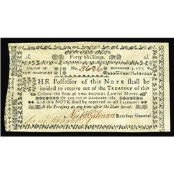 New Hampshire November 3, 1775 40s Choice About New. Th New Hampshire November 3, 1775 40s Choice Ab