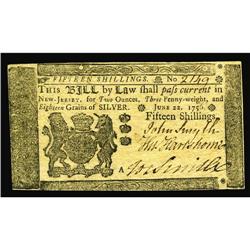 New Jersey June 22, 1756 15s Choice New. New Jersey June 22, 1756 15s Choice New.
