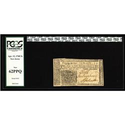 New Jersey April 12, 1760 3s PCGS New 62PPQ. This very New Jersey April 12, 1760 3s PCGS New 62PPQ.