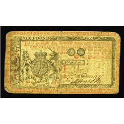 New Jersey April 23, 1761 L6 Fine-Very Fine. The colors New Jersey April 23, 1761 L6 Fine-Very Fine.