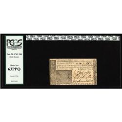 New Jersey December 31, 1763 18d PCGS Choice New 63PPQ. New Jersey December 31, 1763 18d PCGS Choice