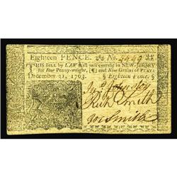 New Jersey December 31, 1763 18d Choice About New. This New Jersey December 31, 1763 18d Choice Abou