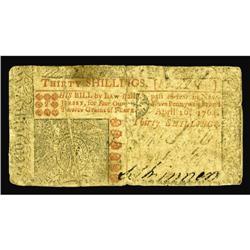 New Jersey April 16, 1764 30s Fine. Well circulated wit New Jersey April 16, 1764 30s Fine.