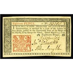 New Jersey March 25, 1776 18d Very Choice New. Nice mar New Jersey March 25, 1776 18d Very Choice Ne