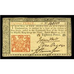 New Jersey March 25, 1776 18d Choice New. This is a del New Jersey March 25, 1776 18d Choice New.