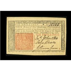 New Jersey March 25, 1776 6s Gem New. Nicely centered i New Jersey March 25, 1776 6s Gem New.