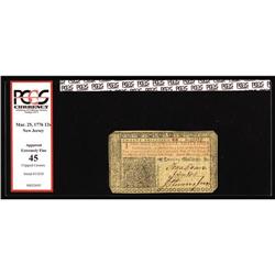 New Jersey March 25, 1776 12s PCGS Apparent Extremely F New Jersey March 25, 1776 12s PCGS Apparent 