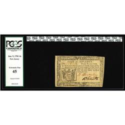 New Jersey January 9, 1781 4s PCGS Extremely Fine 45. A New Jersey January 9, 1781 4s PCGS Extremely