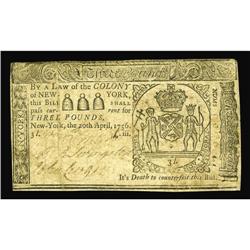 New York April 20, 1756 L3 Extremely Fine-About Uncircu New York April 20, 1756 L3 Extremely Fine-Ab