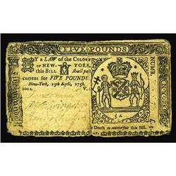 New York April 15, 1758 L5 Very Fine. This is only the New York April 15, 1758 L5 Very Fine.