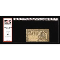 New York April 15, 1758 L10 PCGS Apparent About New 50. New York April 15, 1758 L10 PCGS Apparent Ab