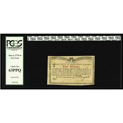 New York January 6, 1776 (Water Works) 4s PCGS Choice N New York January 6, 1776 (Water Works) 4s PC