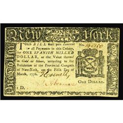 New York March 5, 1776 $1 Choice New. This is really a New York March 5, 1776 $1 Choice New.