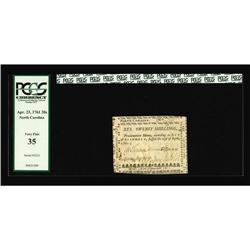 North Carolina April 23, 1761 20s PCGS Extremely Fine 4 North Carolina April 23, 1761 20s PCGS Very 