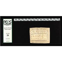 North Carolina April 23, 1761 20s PCGS Very Fine 25. Th North Carolina April 23, 1761 20s PCGS Very 