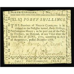 North Carolina December, 1768 40s PCGS Extremely Fine 4 North Carolina December, 1768 40s PCGS Extre