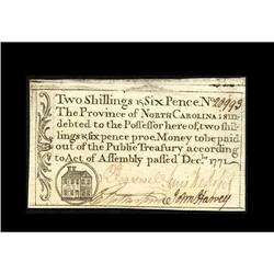 North Carolina December, 1771 2s/6d Choice New. Quite a North Carolina December, 1771 2s/6d Choice N