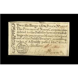North Carolina December, 1771 2s/6d Choice New. Here is North Carolina December, 1771 2s/6d Choice N