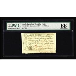 North Carolina December, 1771 10s PMG Gem Uncirculated North Carolina December, 1771 10s PMG Gem Unc