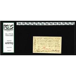 North Carolina December, 1771 10s PCGS Gem New 65PPQ. B North Carolina December, 1771 10s PCGS Gem N