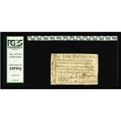 North Carolina December, 1771 $5 PCGS Choice About New North Carolina December, 1771 [$5 PCGS Choice
