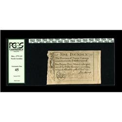 North Carolina December, 1771 $5 PCGS Extremely Fine 4 North Carolina December, 1771 [$5 PCGS Extrem