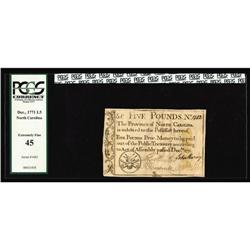 North Carolina December, 1771 L5 PCGS Extremely Fine 45 North Carolina December, 1771 L5 PCGS Extrem