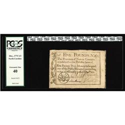 North Carolina December, 1771 L5 PCGS Extremely Fine 40 North Carolina December, 1771 L5 PCGS Extrem