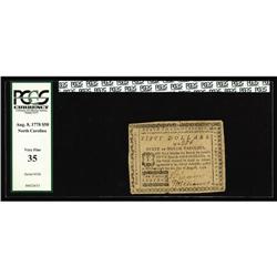 North Carolina August 8, 1778 $50 PCGS Very Fine 35. Th North Carolina August 8, 1778 $50 PCGS Very 