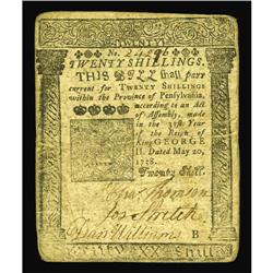 Pennsylvania May 20, 1758 20s Fine-Very Fine. A nice ty Pennsylvania May 20, 1758 20s Fine-Very Fine