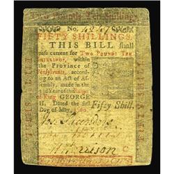 Pennsylvania May 1, 1760 50s Very Fine. Very high grade Pennsylvania May 1, 1760 50s Very Fine.