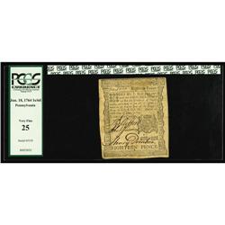 Pennsylvania June 18, 1764 1s/6d PCGS Very Fine 25. As Pennsylvania June 18, 1764 1s/6d PCGS Very Fi