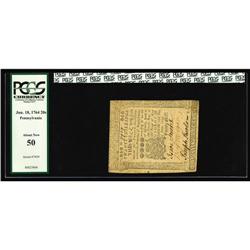 Pennsylvania June 18, 1764 20s PCGS About New 50. Incre Pennsylvania June 18, 1764 20s PCGS About Ne