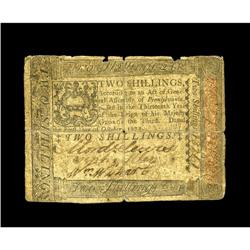 Pennsylvania October 1, 1773 2s Very Good-Fine. This we Pennsylvania October 1, 1773 2s Very Good-Fi