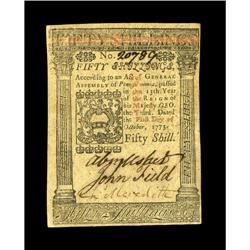 Pennsylvania October 1, 1773 50s Choice About New. A li Pennsylvania October 1, 1773 50s Choice Abou