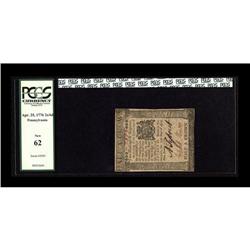 Pennsylvania April 25, 1776 2s/6d PCGS New 62. Margins Pennsylvania April 25, 1776 2s/6d PCGS New 62