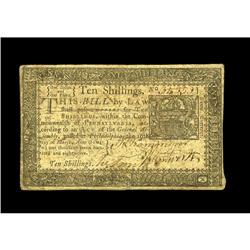 Pennsylvania March 16, 1785 10s Fine+. A small hole alo Pennsylvania March 16, 1785 10s Fine+.