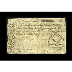South Carolina June 1, 1775 $20 Very Good. This scarce South Carolina June 1, 1775 [$20 Very Good.