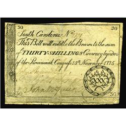South Carolina November 15, 1775 30s Fine. The edges sh South Carolina November 15, 1775 30s Fine.