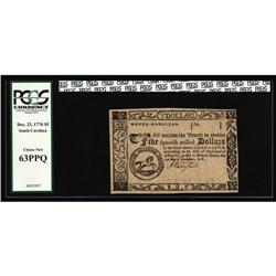 South Carolina December 23, 1776 $5 PCGS Choice New 63P South Carolina December 23, 1776 $5 PCGS Cho