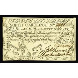 South Carolina February 8, 1779 $50 Extremely Fine-Abou South Carolina February 8, 1779 $50 Extremel