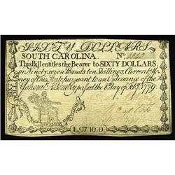 South Carolina February 8, 1779 $60 Extremely Fine-Abou South Carolina February 8, 1779 $60 Extremel