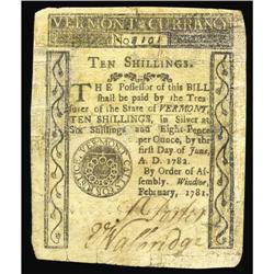 Vermont February 1781 10s Fine. Vermont February 1781 10s Fine.