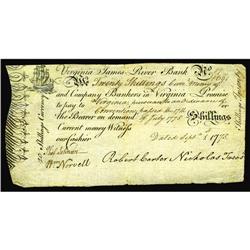 Virginia September 1, 1775 20s Very Fine-Extremely Fine Virginia September 1, 1775 20s Very Fine-Ext