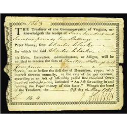 Virginia May 28, 1785 717/10s Very Fine-Extremely Fine Virginia May 28, 1785 [$717/10s Very Fine-Ext