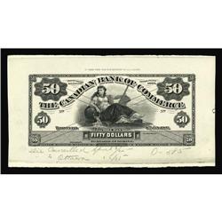 Toronto, ON- Canadian Bank of Commerce $50 Jan. 8, 1907 Toronto, ON- Canadian Bank of Commerce