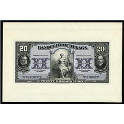 Montreal, PQ- Banque D''Hochelaga $20 Jan. 2, 191 Montreal, PQ- Banque D'Hochelaga