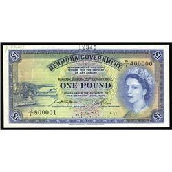 Bermuda $1 1952 Pick 20a SpecimenThis is unlisted in t Bermuda