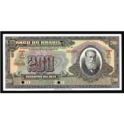 Brazil 200 Reis 1923 Pick 121s UNL SpecimenA spec Brazil