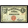 Image 1 : Cuba 1 Peso 1869 Pick 55c Cuba